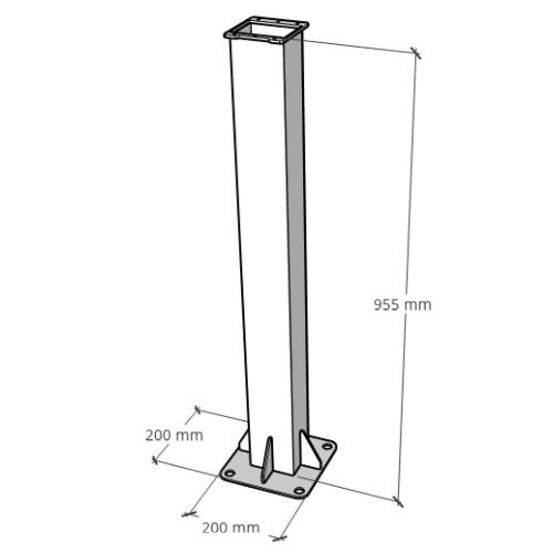 SUPPORTO MONTAGGIO A TERRA PER WALLBOX 22KW ZCS PILLAR METAL SUPPORT