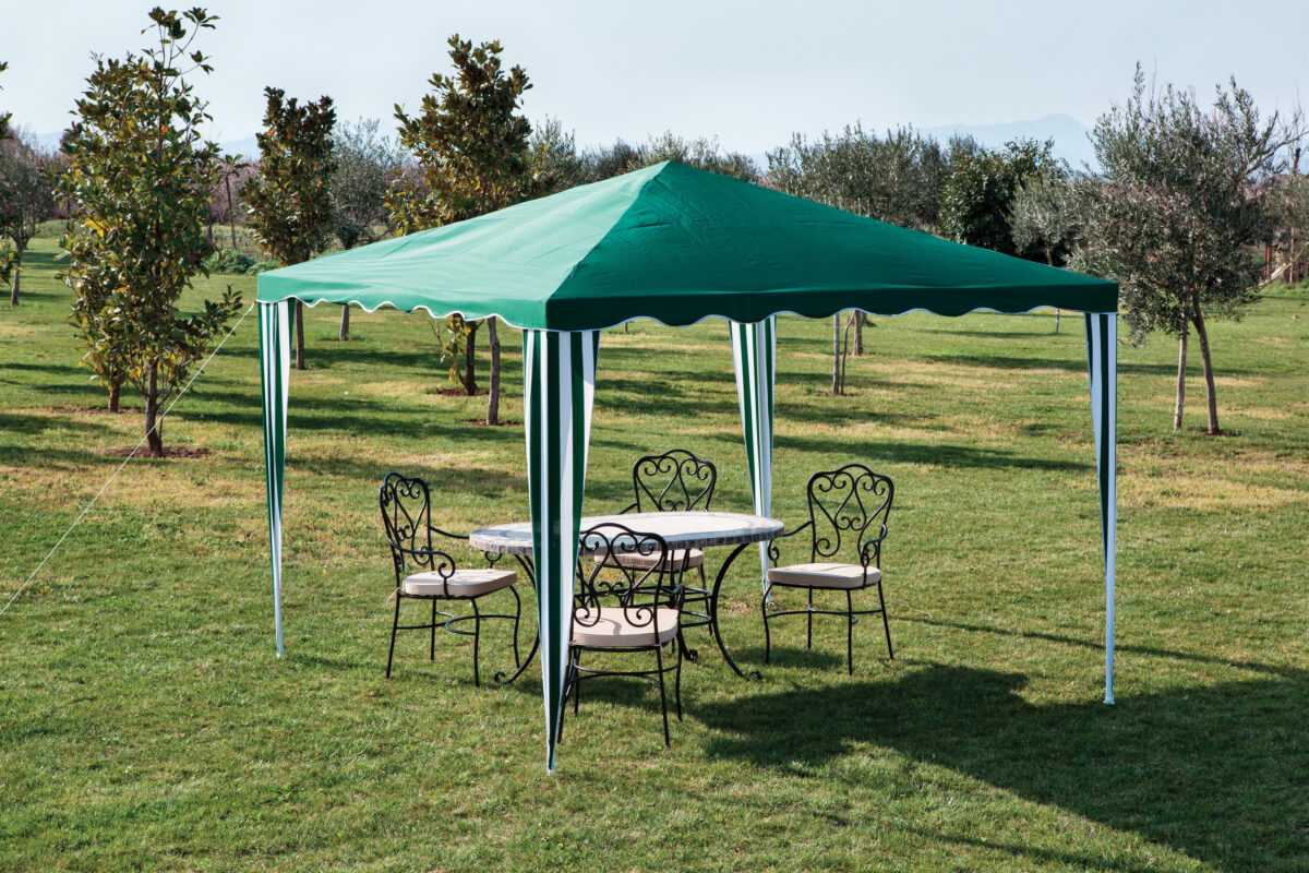 GAZEBO IN ACCIAIO E POLIESTERE 300X300 CM VERDE