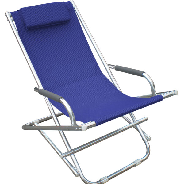 SEDIA SDRAIO PLAYA IN ALLUMINIO BLU