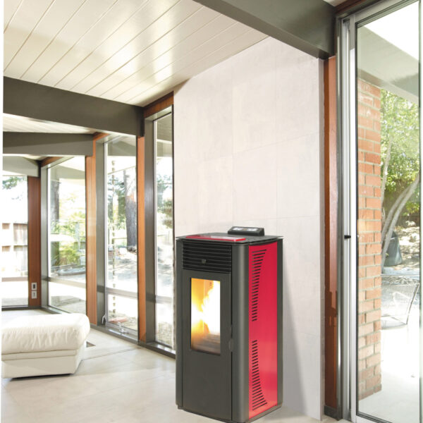 STUFA PELLET 14 KW KING 14 IDRO BORDEAUX