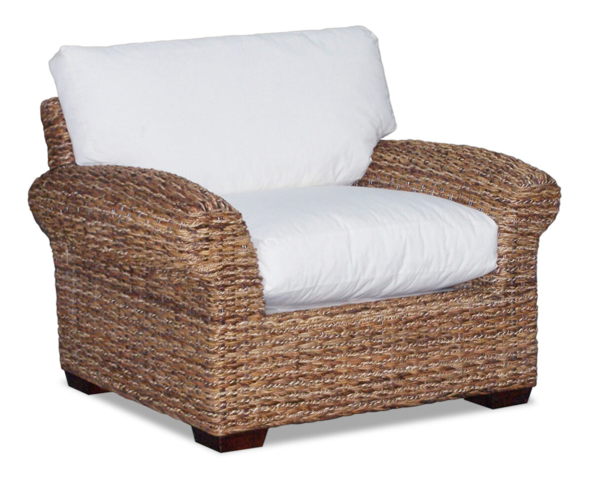 POLTRONA LUNA IN ABACA C/CUSCINO ECRU