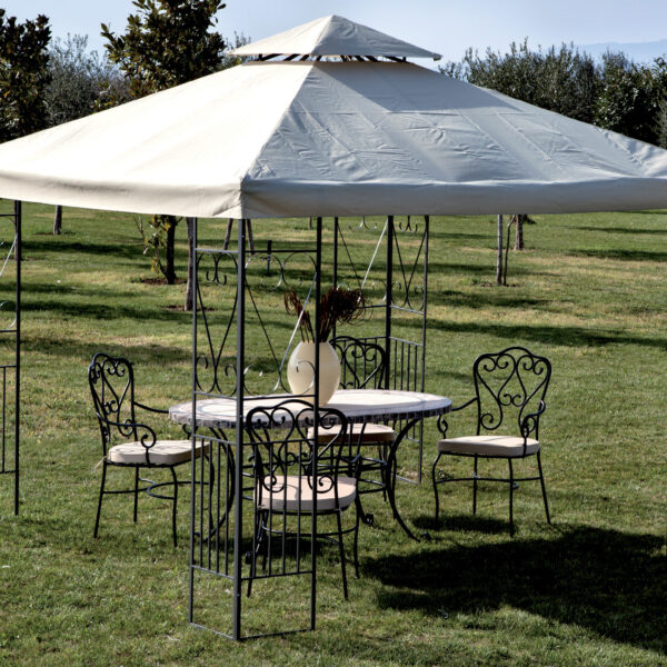 GAZEBO IN ACCIAIO DECOR 300X300 CM ECRU YF-3133B