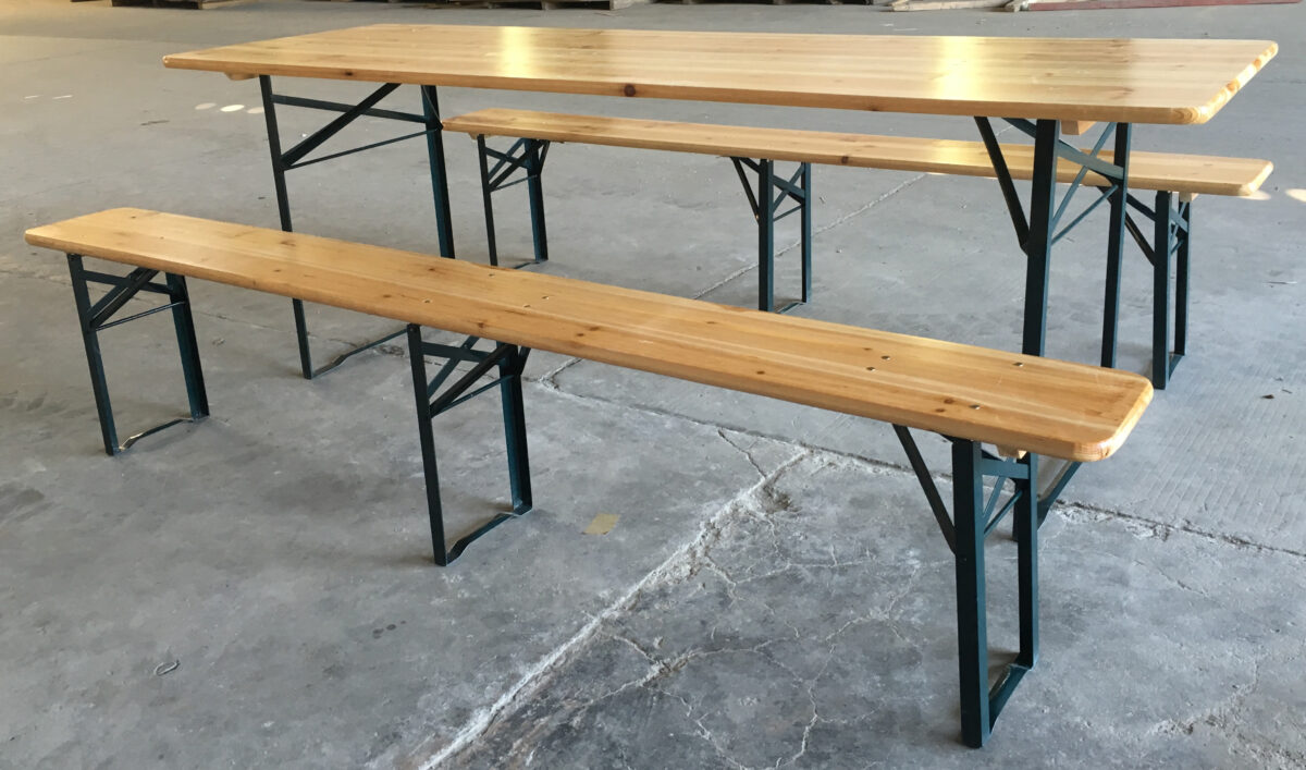 SET BIRRERIA IN LEGNO E METALLO 220X80XH76 CM