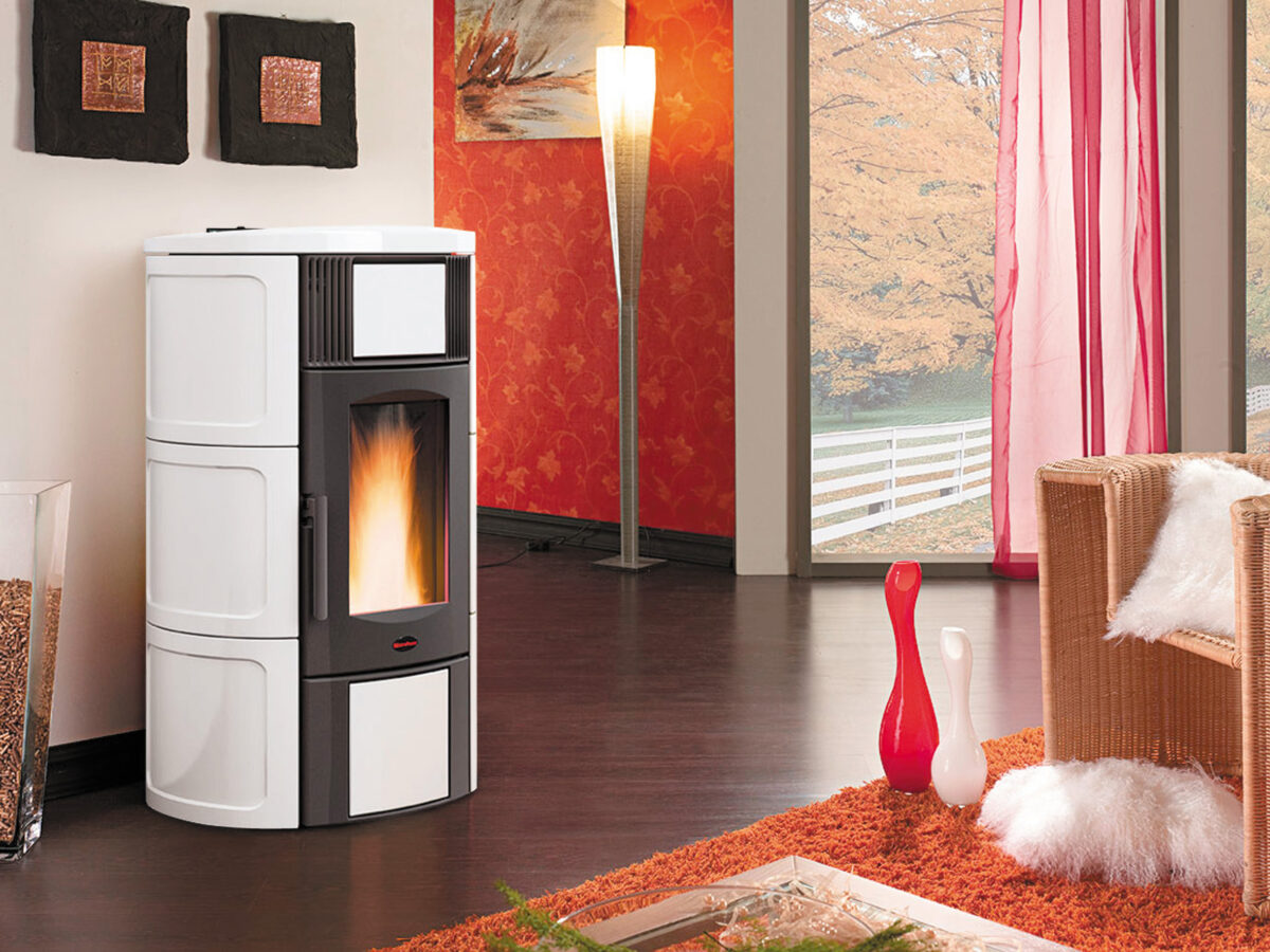 STUFA PELLET 20 KW ISIDE IDRO 2.0 H15 CERAM. BIANCO