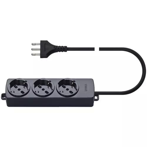 PRESA MULTIPLA 3 UNIVERSALE+CAVO NERO