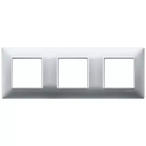 VIMAR PLANA - PLACCA 6M (2+2+2) INT71 ARGENTO OPACO