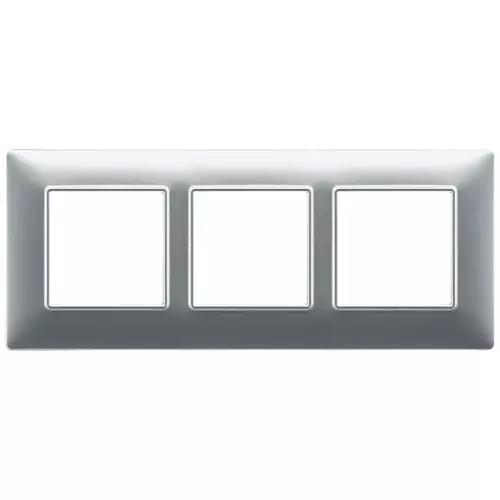 VIMAR PLANA - PLACCA 6M (2+2+2) INT57 ARGENTO OPACO