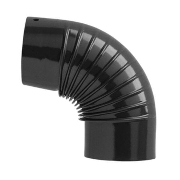 GOMITO P/STUFA 90 D 13 CM NERO OPACO