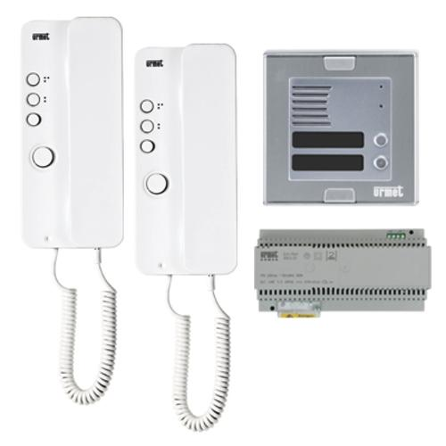 URMET KIT BIFAMILIARE AUDIO CON PULSANTIERA SINTHESI S2 E CITOFONI MÌRO