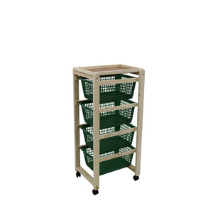 CARRELLO SALVASPAZIO 4 CESTI NATURALE