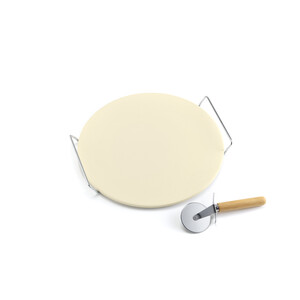 PIETRA P/PIZZA D 33CM C/ROTELLA TAGLIAPIZZA