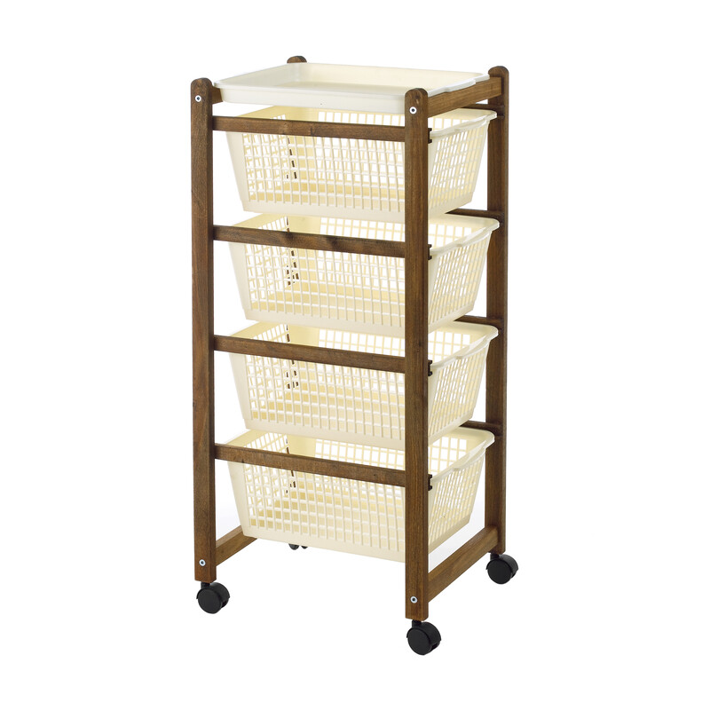 CARRELLO SALVASPAZIO 4 CESTI 36X30X82CM NOCE CARRELLO SALVASPAZIO 4 CESTI 36X30X82CM NOCE